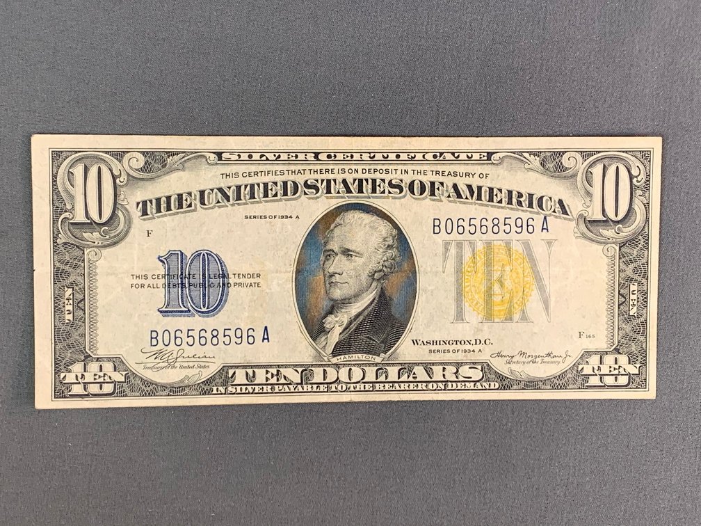 1934A $10 Silver Certificate