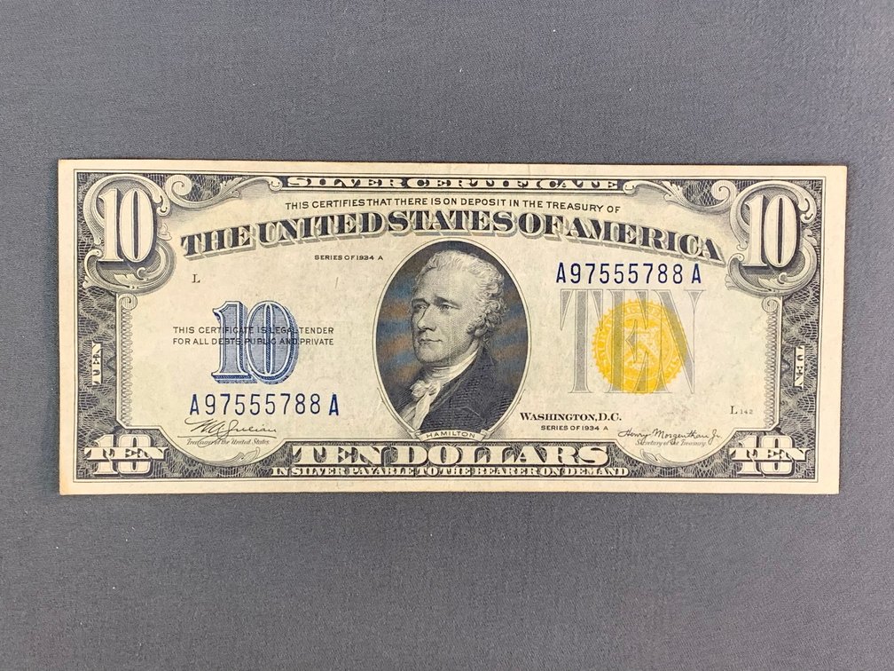 1934A $10 Silver Certificate
