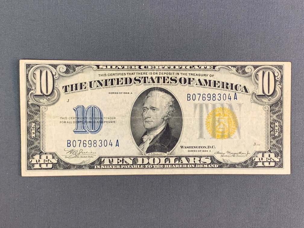 1934A $10 Silver Certificate