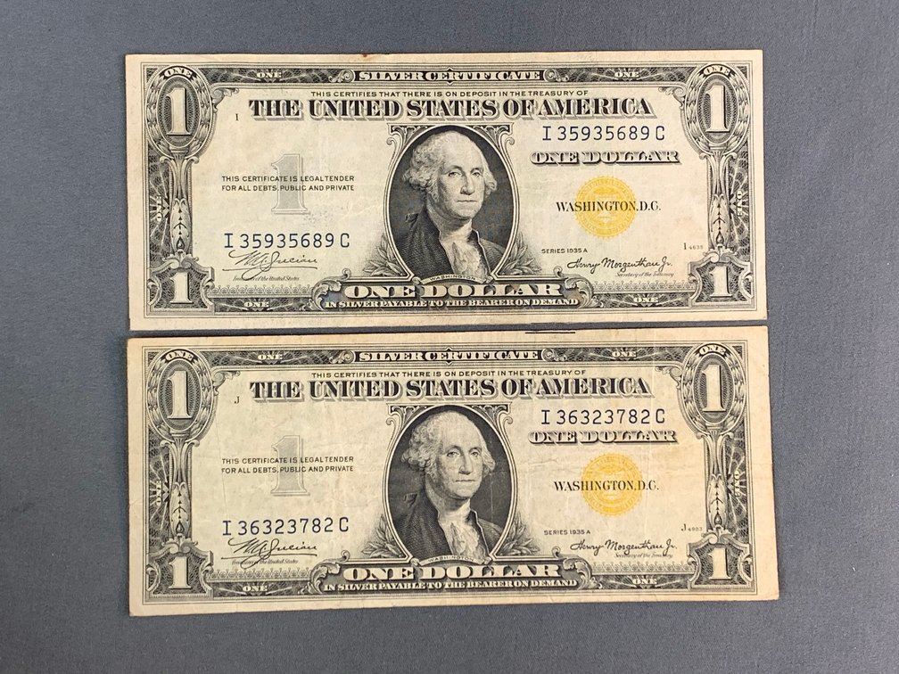 (2) 1935A $1 Silver Certificates