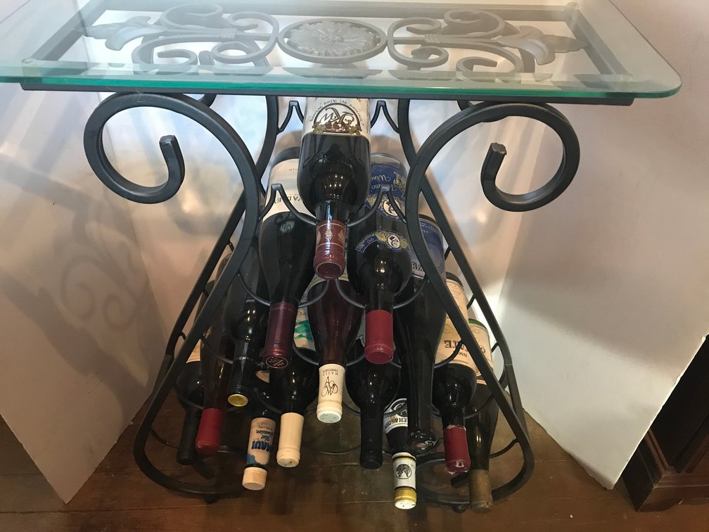 Wine rack glass top stand