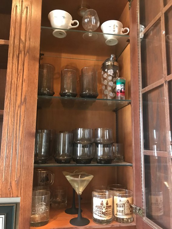 Contents of cabinet - Stemware and glasses