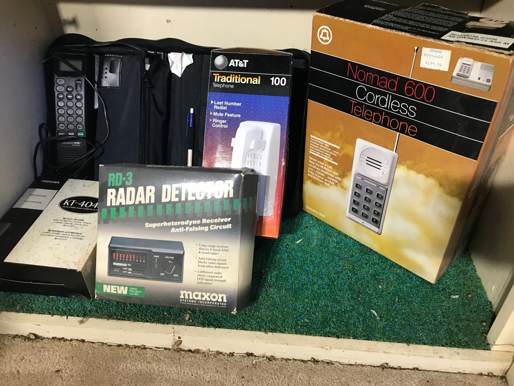Bag phone, cordless phone, radar detector
