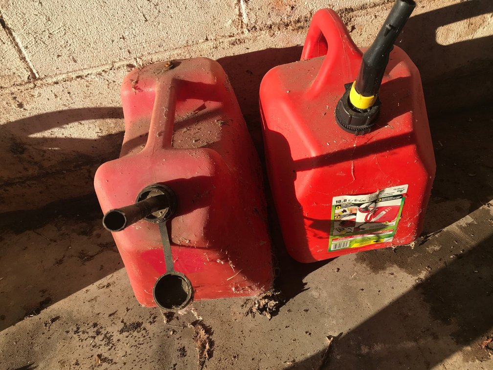 2 Empty fuel cans