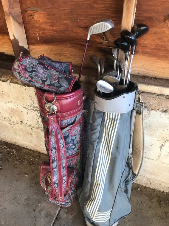 2 Golf bags (one bag has one club)