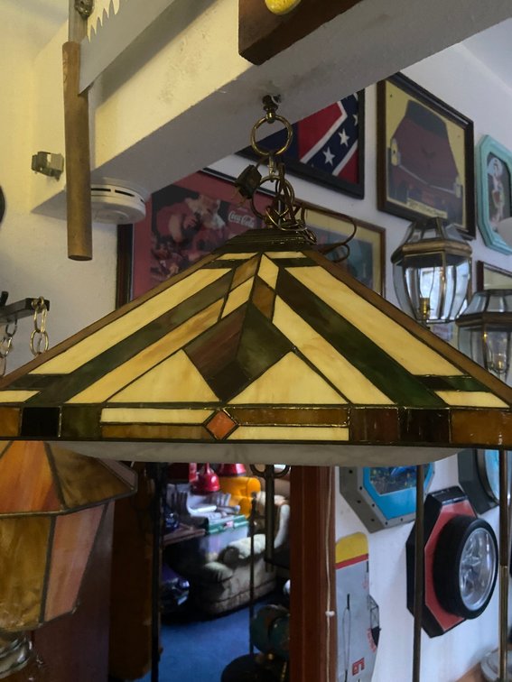 Mission Stained Glass Pendant Lamp