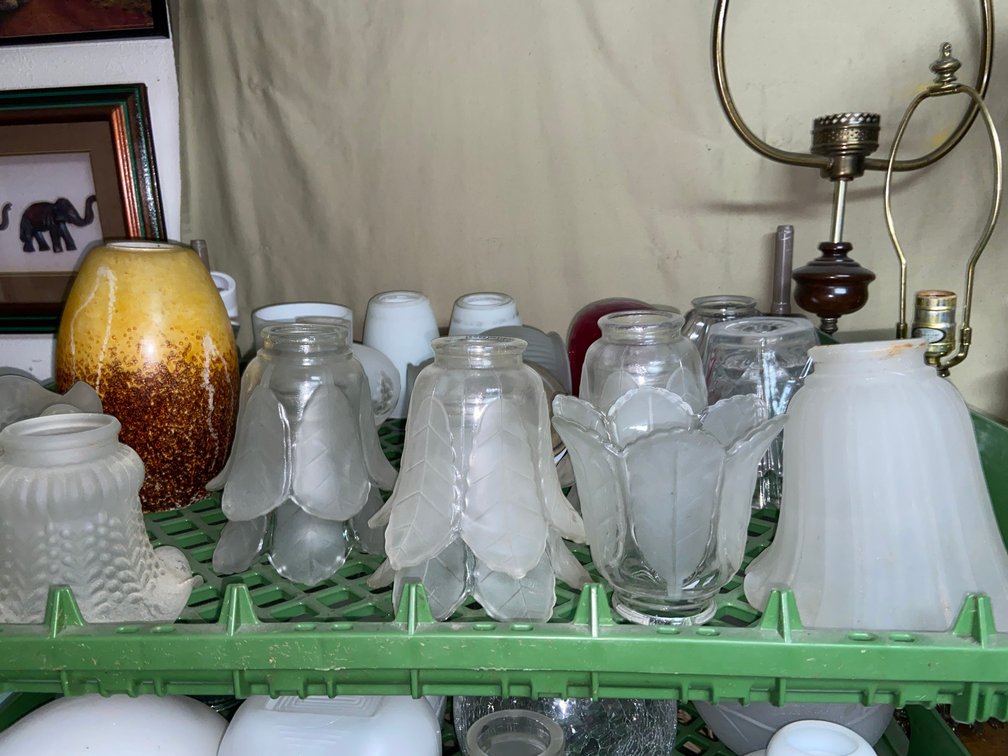 18-Piece Glass Lamp Shade Lot - Unmarked