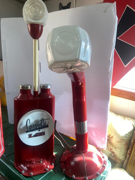 Pair Corvette Novelty Lamps - Sting Ray L-82