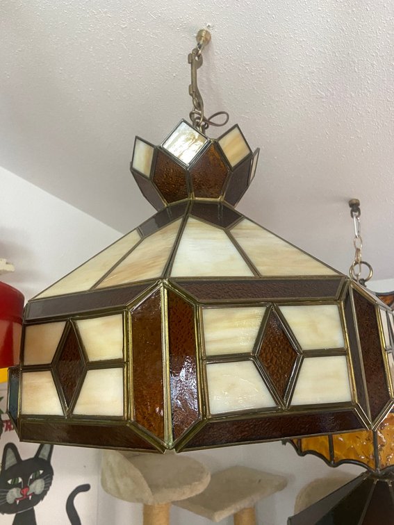 1 Slag Glass Pendant Lamp - Tiffany Style