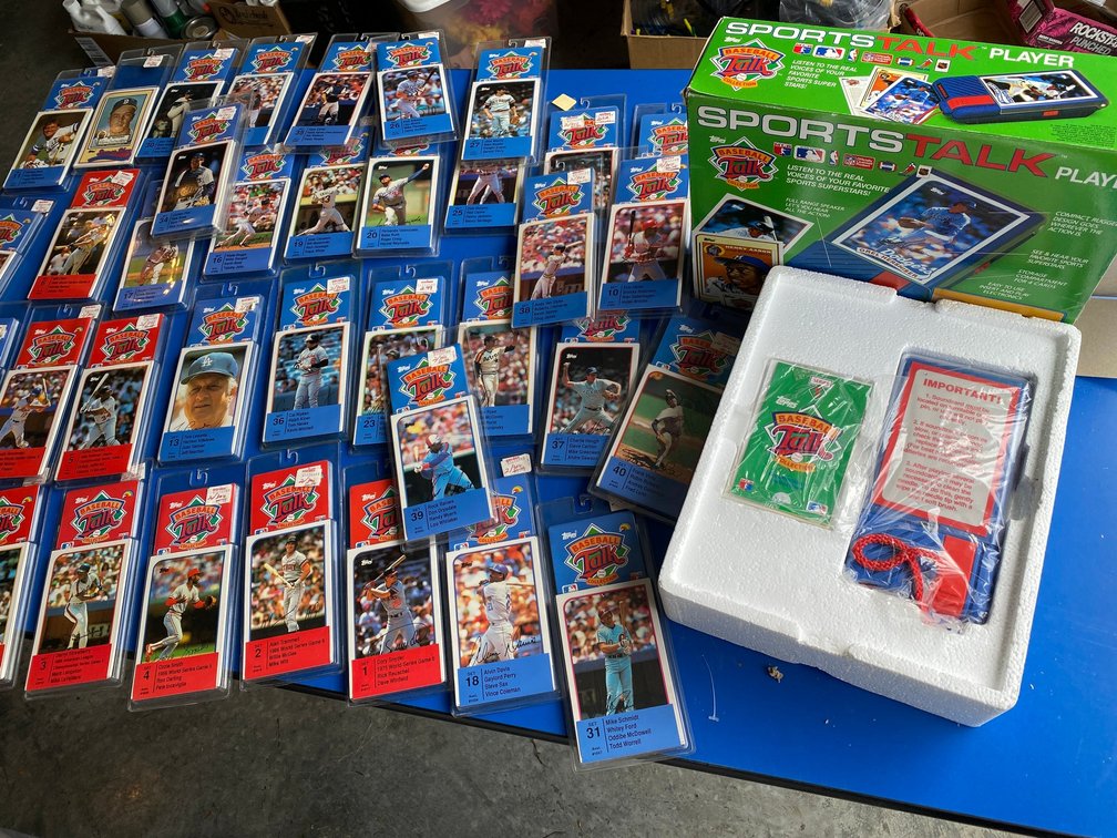 Baseball Talk collection made by Tops with Sports Talk player and many baseball player talking cards-most still in the box and never opened