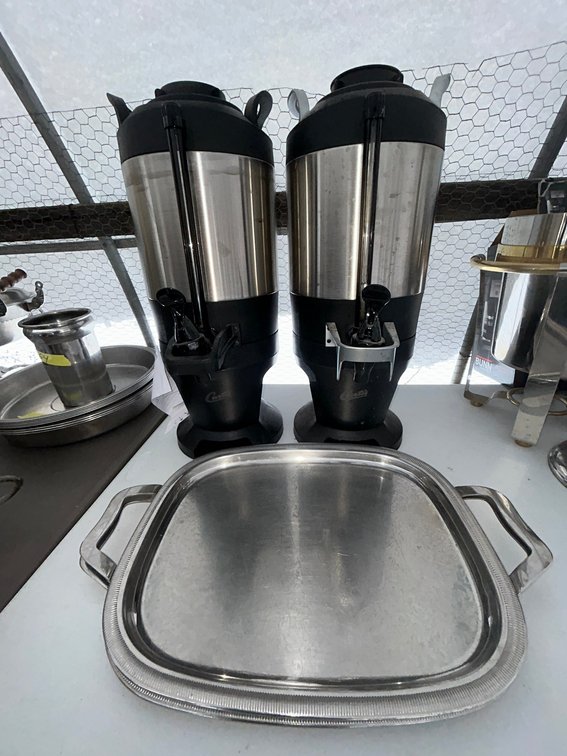 Coffee urns and trays