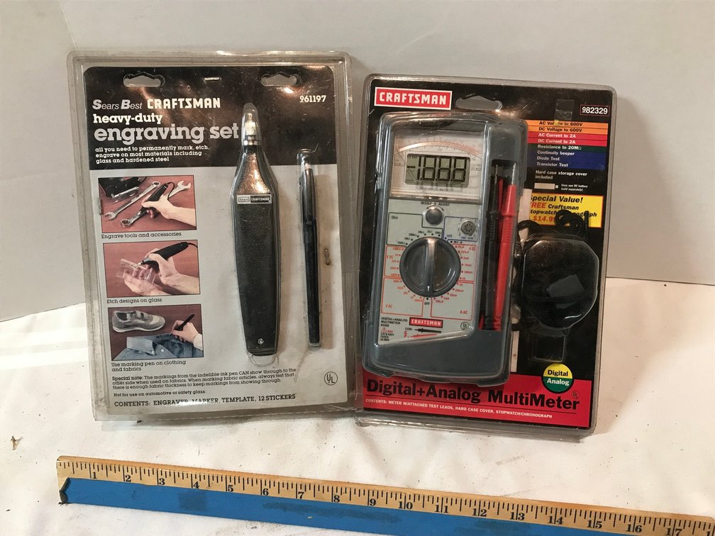 Craftsman heavy duty engraving set and multimeter