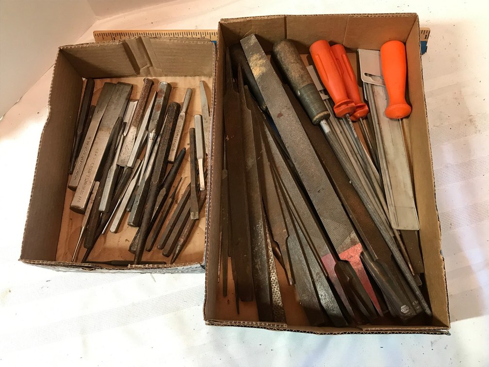 Files, metal chisels and punches