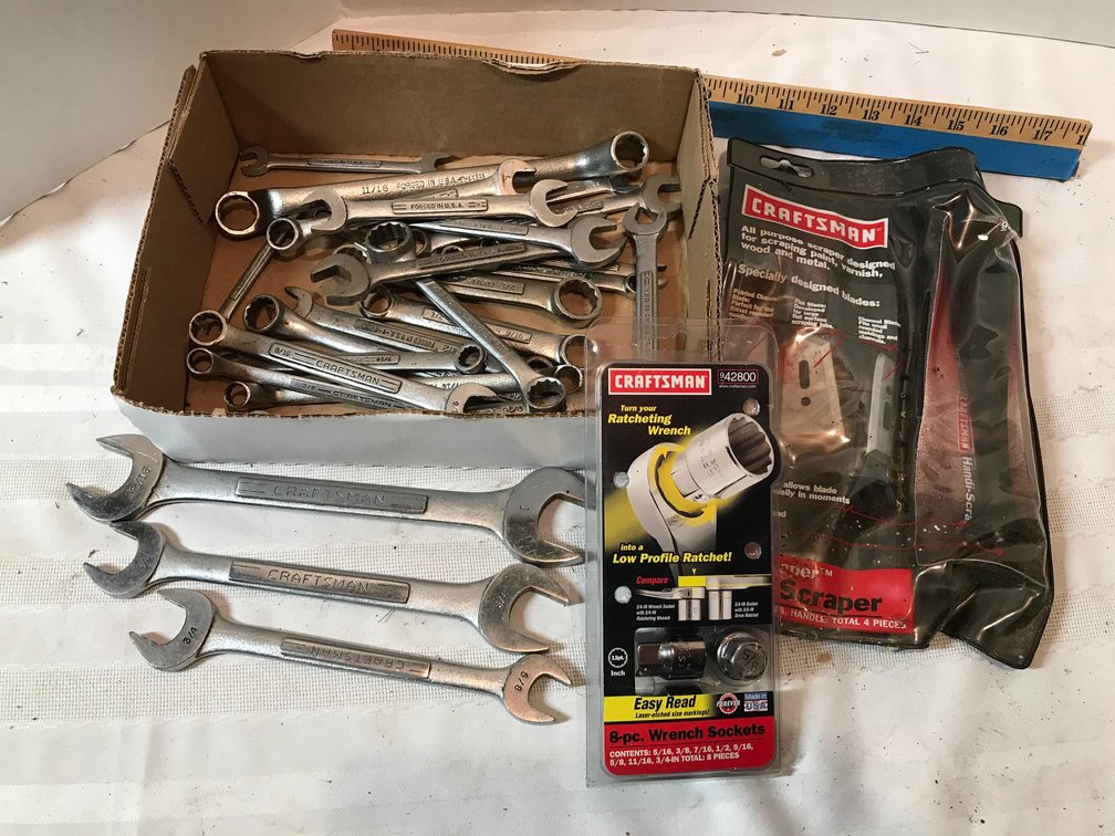 Craftsman wrenches, scraper, ratcheting wrenches