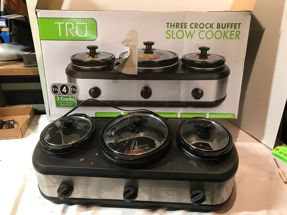 TRU 3-crock buffet slow cooker