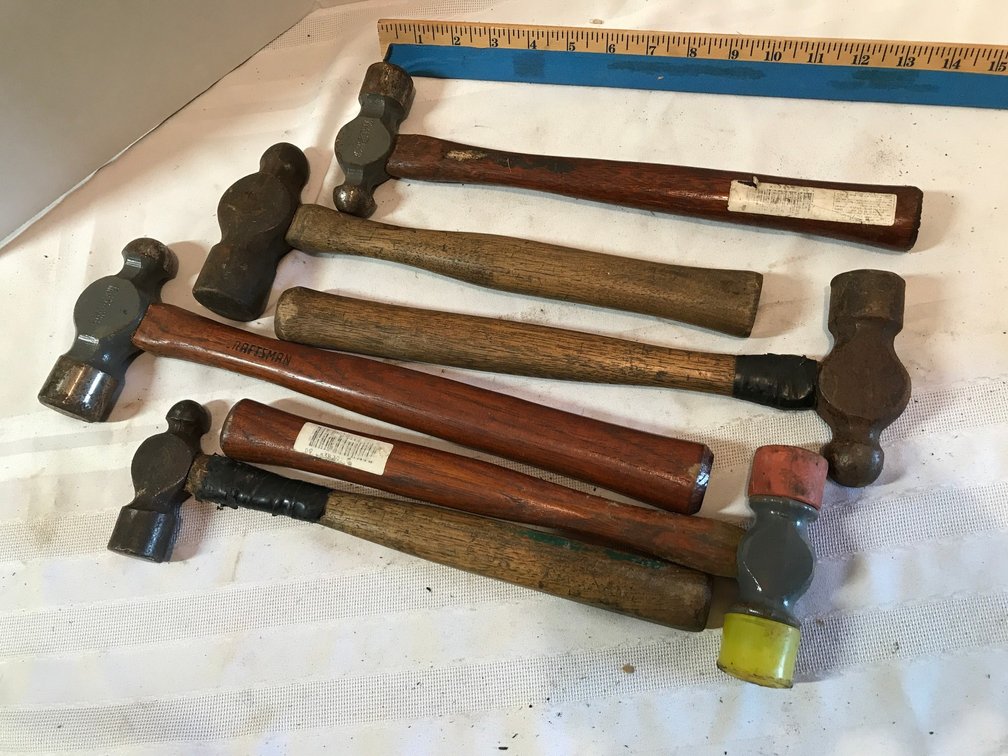 Assorted ball peen hammers