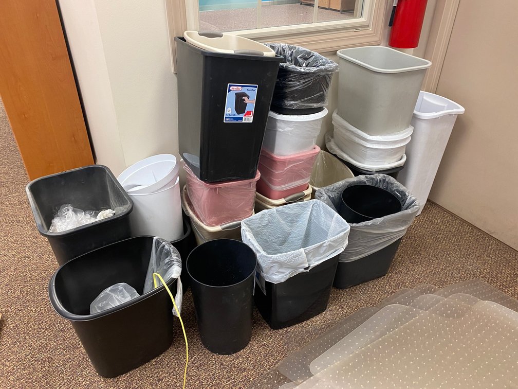 Assortment of Trash Cans