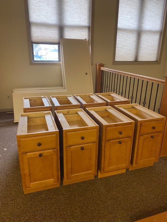 4-L Shaped Counter Desk Tops with Cabinetry