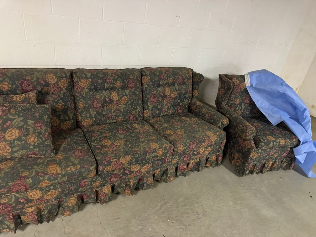 3 Cushion couch with matching chair