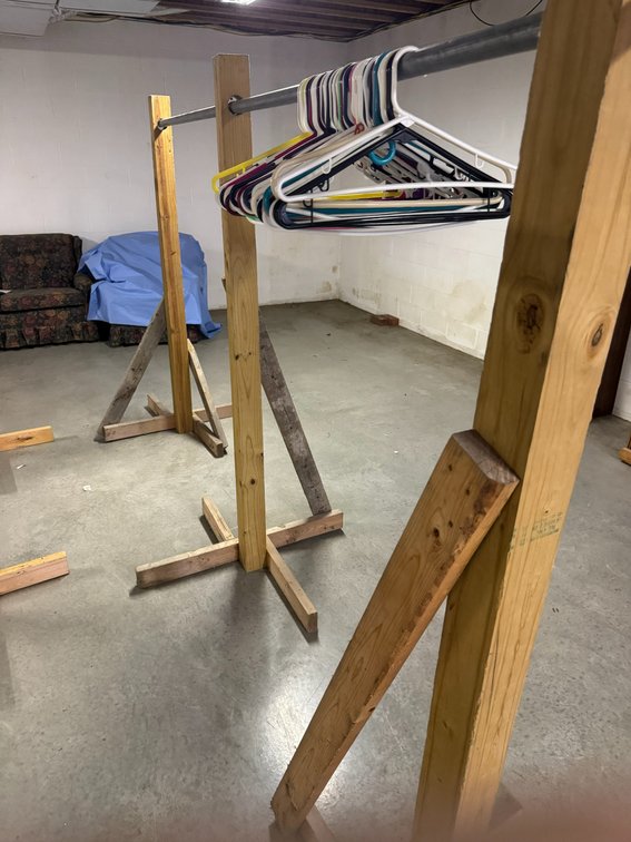 Wooden clothing racks