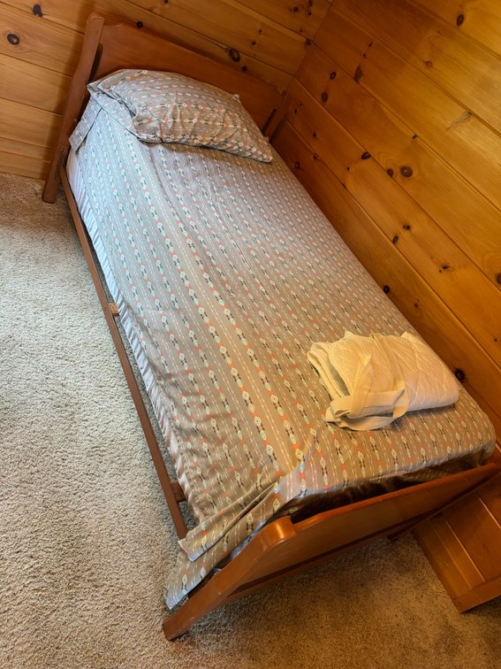 Wooden twin bed frame