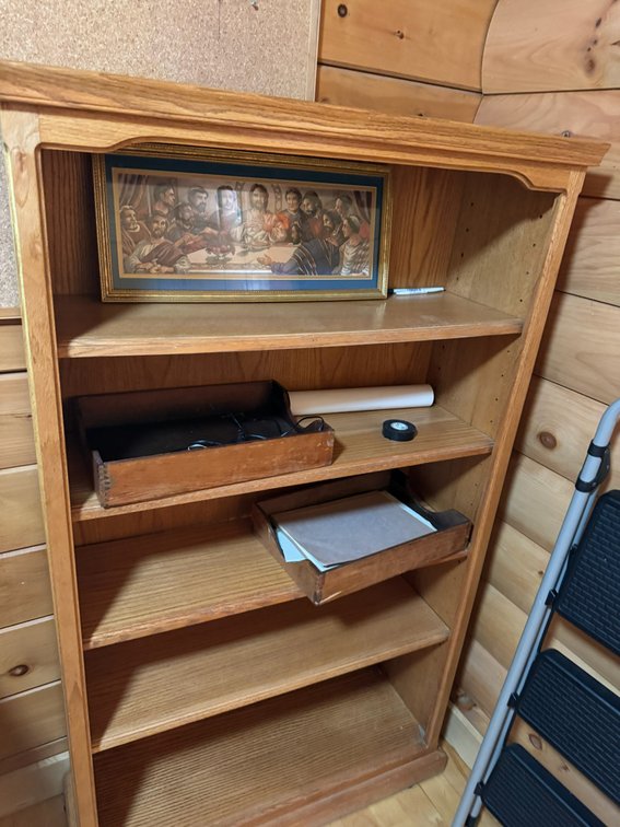 Bookshelf with contents