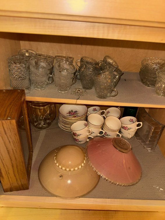 Matching Set of Saucers and teacups, Bowls, Drinking Glasses