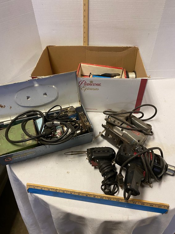 Electric Drills, Saber Saw, Soldering Gun, Drill Bits, Saw Blades
