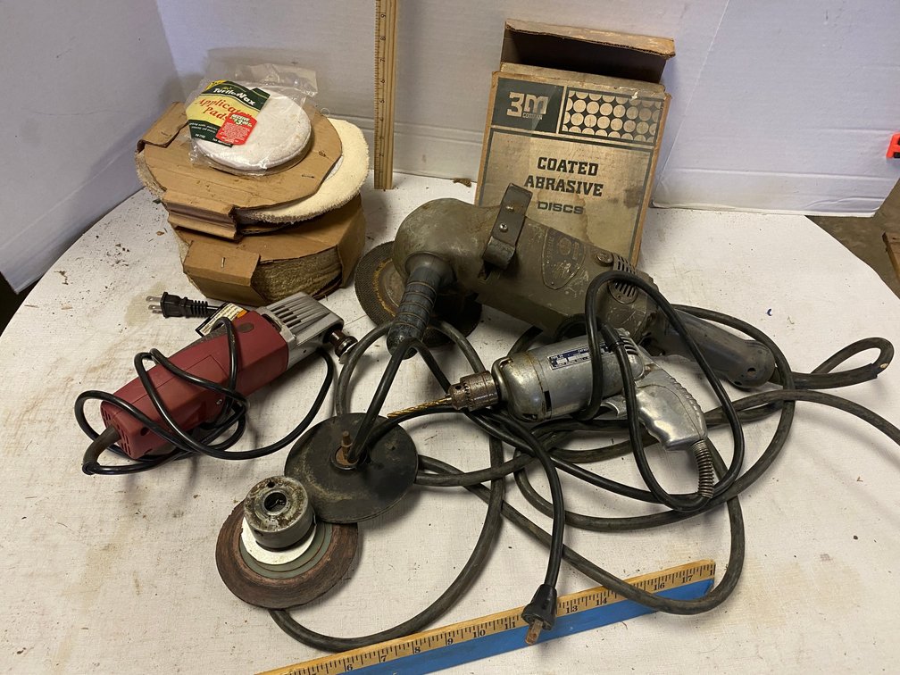 Angle Grinders, Polishing Pads, Sanding Disks, Electric Drill