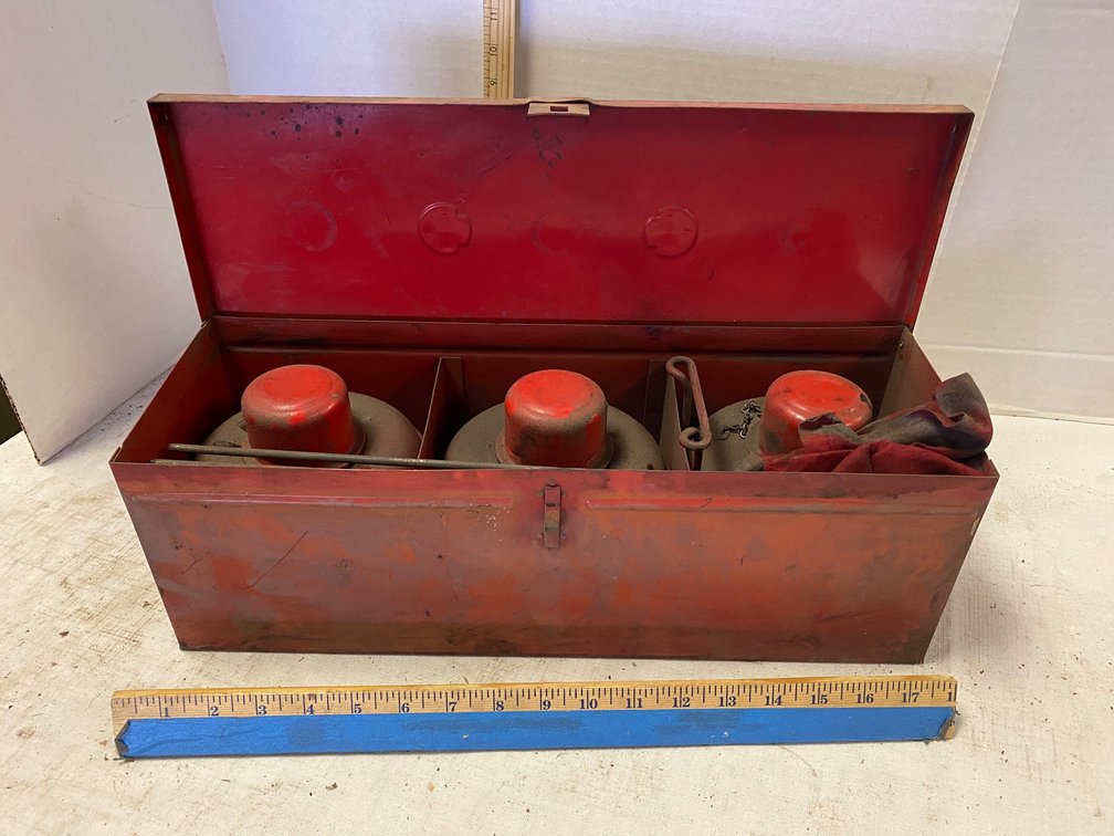 Metal Box Set of Smudge Pots, Flares