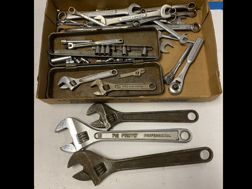 Craftsman Wrenches, Craftsman 3/8 and 1/4 inch Rachet, Assorted Crecent Wrenches