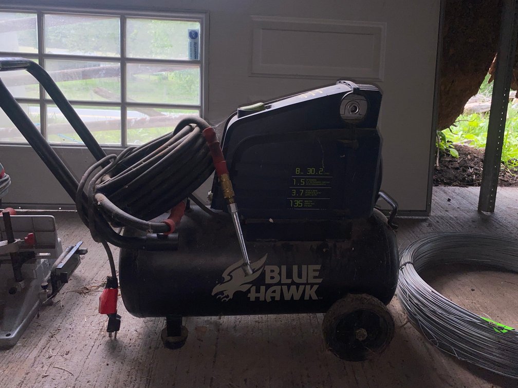Blue Hawk Portable Air Compressor, 1/2 HP, 8 Gallon