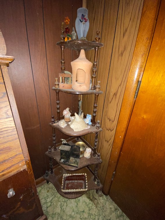 Corner Shelf and contents