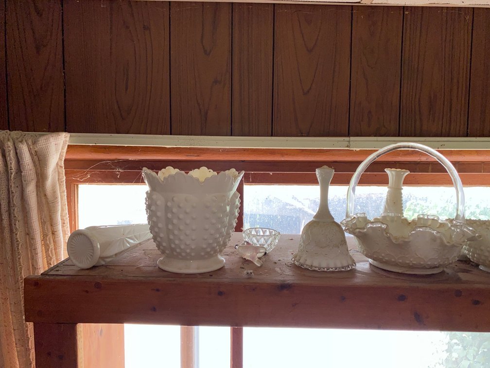 Hobnail Milk Glass Pieces