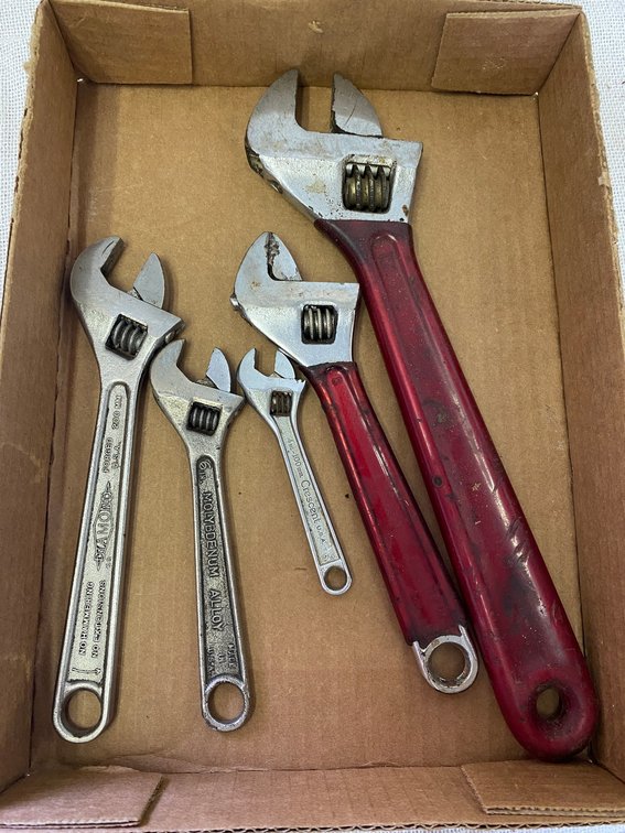 Crescent Wrenches, Red Coated handles are Protos