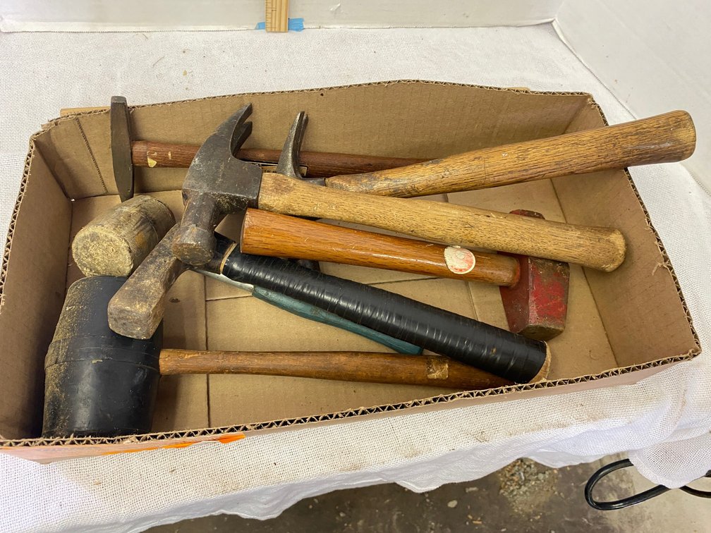 Assortment of Hammers, Claw Hammers, Masonry Hammers, Rubber Mallet