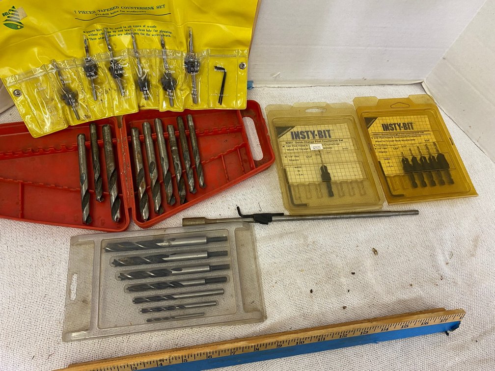 Drill Bits, Tapered Countered Sink Set, Quick Change Pilot Counter Sinks