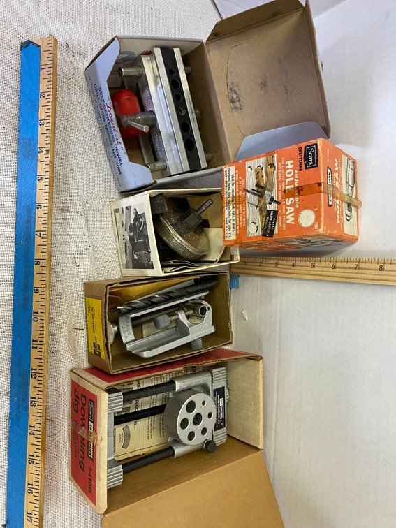 Doweling Jigs, Hole Saw Bit Set, Self Centering Dial Drill Guide