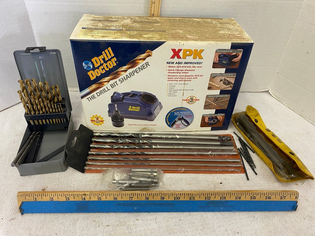 Drill Doctor Bit Sharpner and Assorted Drill Bits