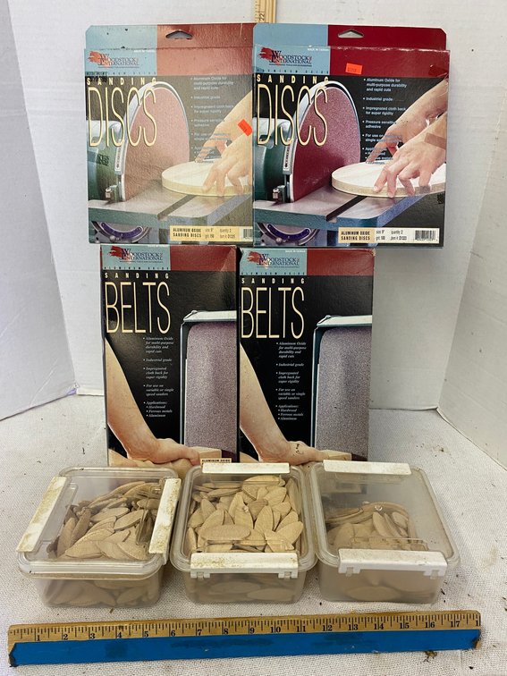 Wood Stock International Sanding Discs and Belts, Biscuits