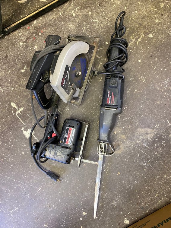 Craftsman Industrial Recipcating Saw, Craftsman Jig Saw, Craftsman 2 1/4 HP Circular Saw