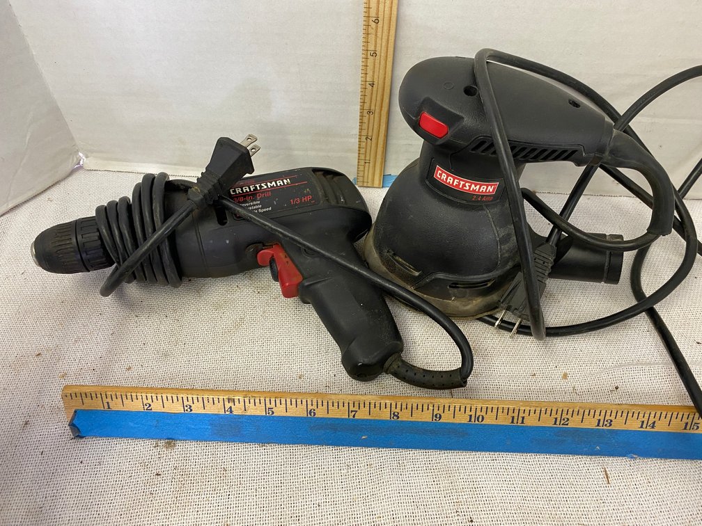 Craftsman 3/8 inch Electric Drill, Craftsman Palm Sander