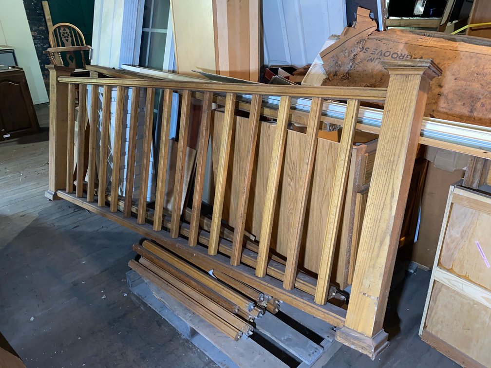 Wood Railing, Cabinets, Sink and More