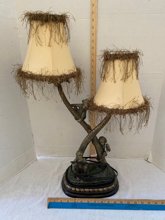 Decorator Style Lamp with Monkeys on it