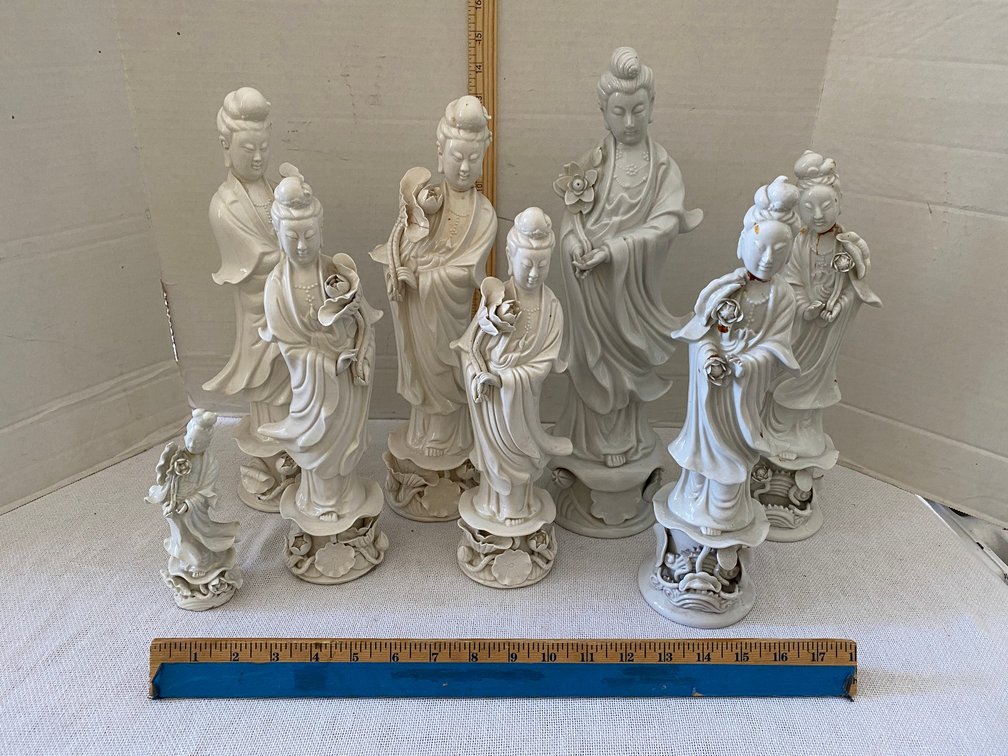 Collection of 8 Ceramic Asian Figurines
