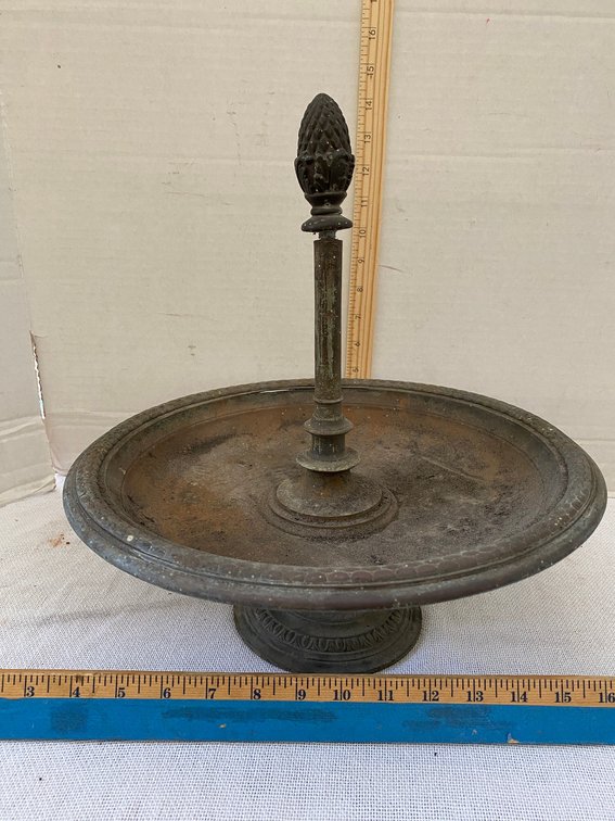 Decorative Footed Bowl with a Center Pillar that has Removable Finial on it