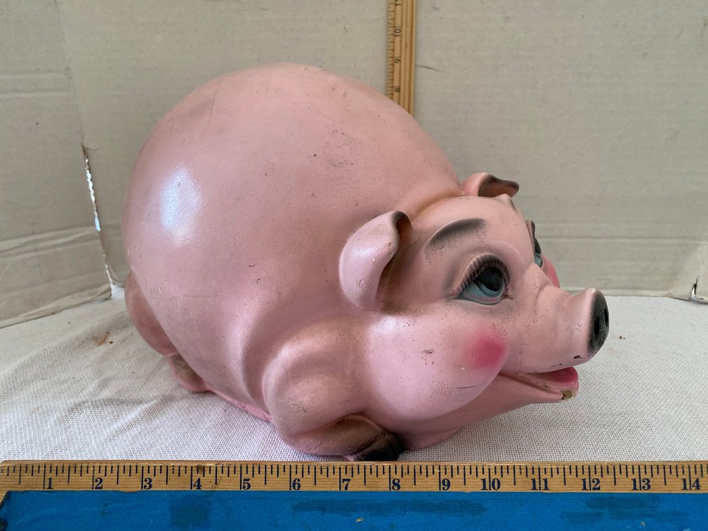 Vintage Chalkware Pig Bank
