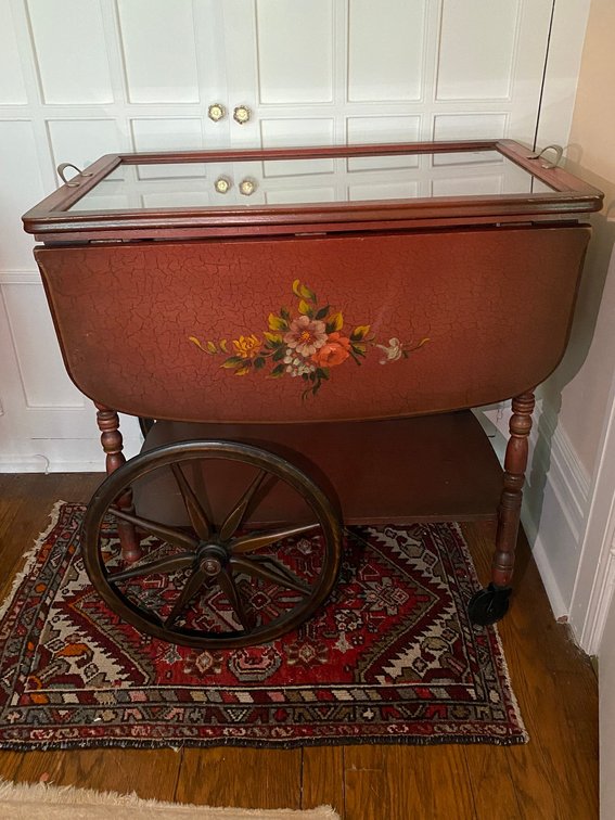 Tea Cart Removable Glass Tray