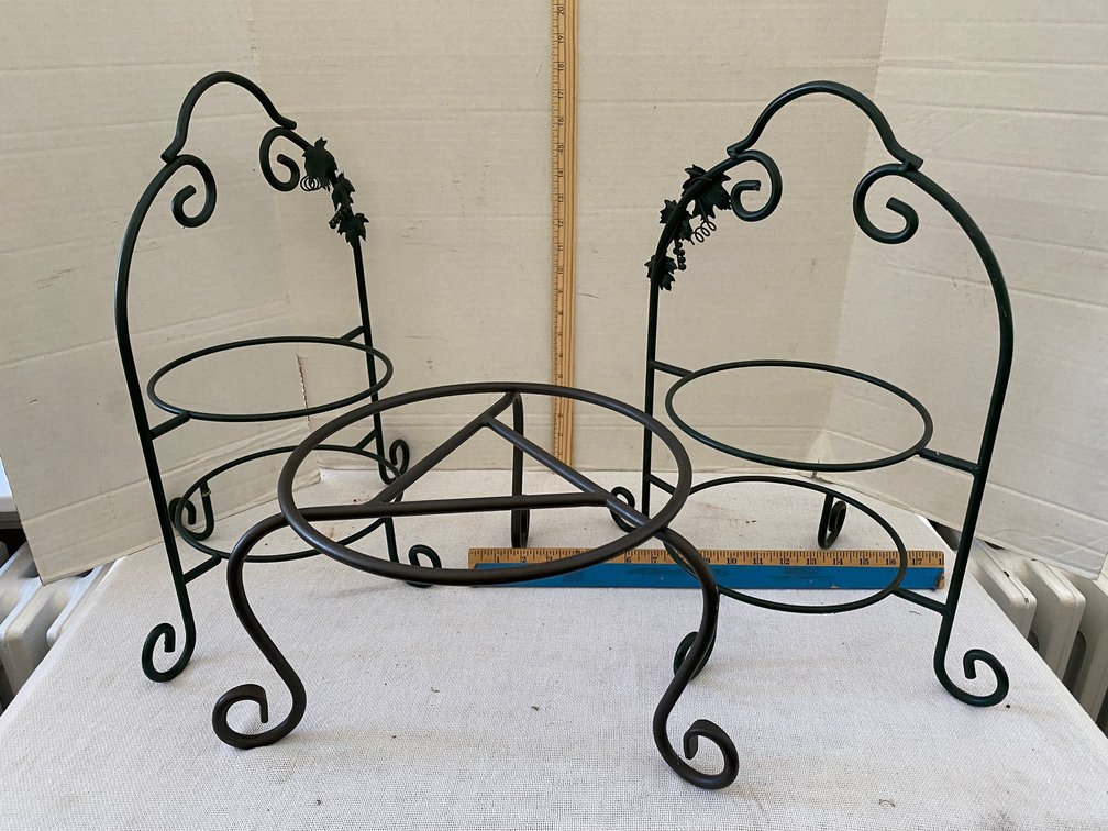 Collection of 3-Metal Plant Stands or serving stands