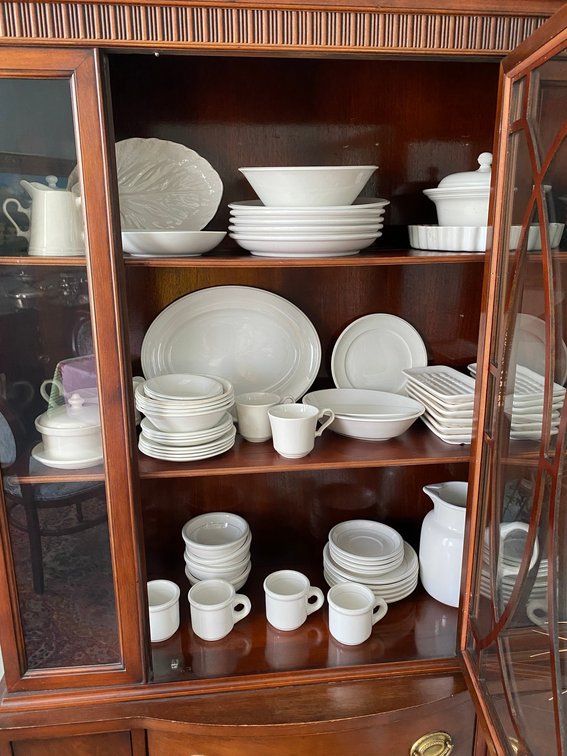 Collection of White dishes Ceramic and Pottery Style